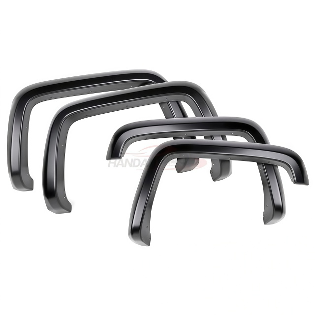 Smooth-Textured Matte Black Pocket Bolt-Riveted Style Fender Flares for Chevy Colorado 2016