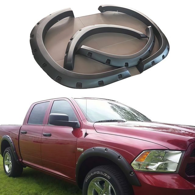 ABS Fender Flares for RAM1500 2009-2014 Universal Model Decoration Car Wheel Side Fenders Vents Trim