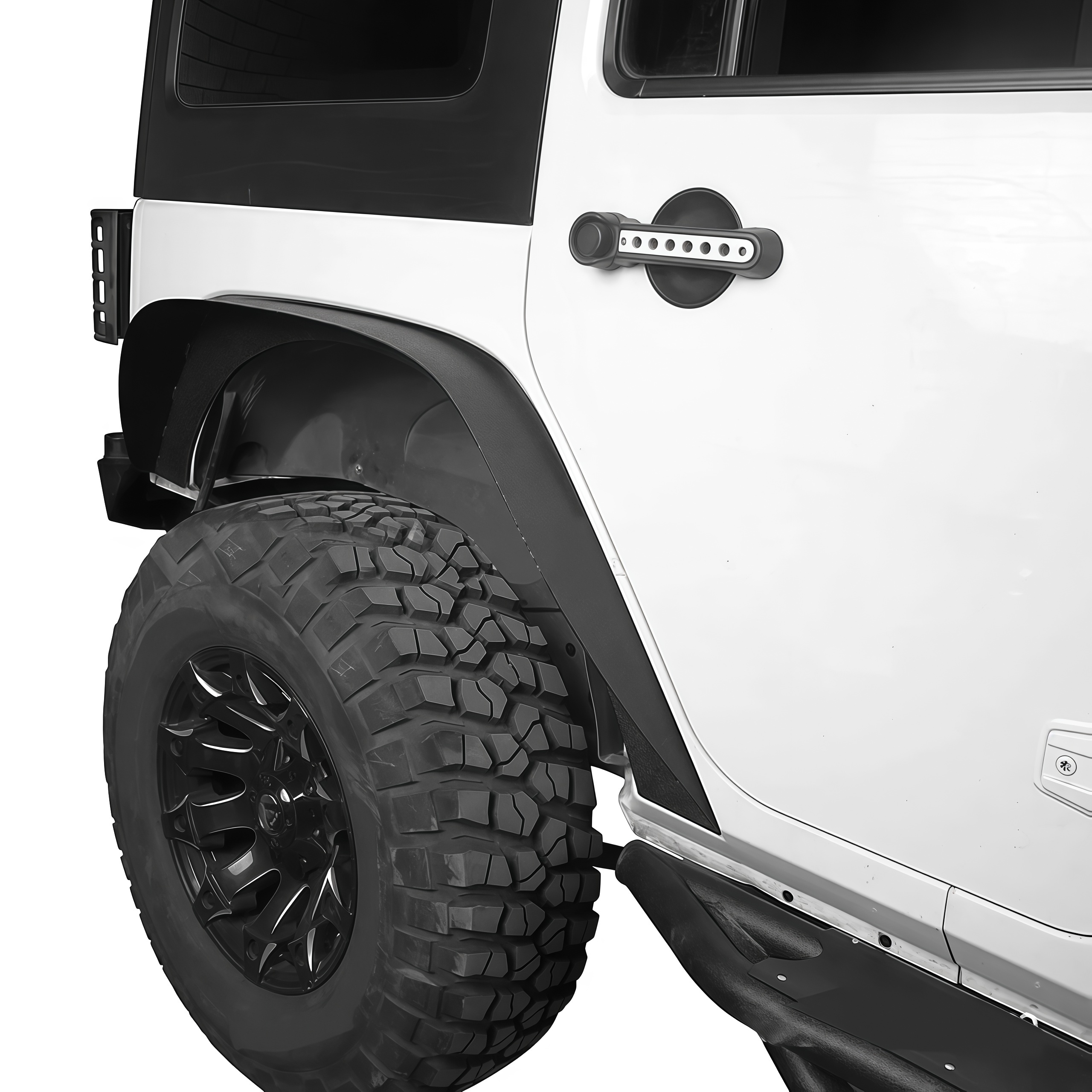 ABS Front Wheel Eyebrow 4PCS Black Fender Flares with LED Lights for Wrangler Jk