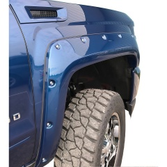Smooth-Textured Matte Black Pocket Bolt-Riveted Style Fender Flares for Chevy Colorado 2016
