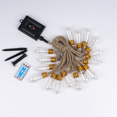 Solar-powered hemp rope decoration string lights