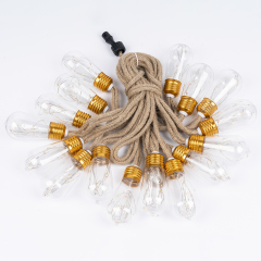 Solar-powered hemp rope decoration string lights