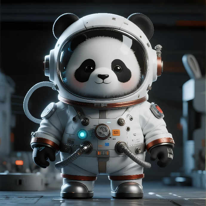 毕加索抽象派太空熊设计3D图-太空服系列