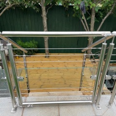 Round Stainless Steel Deck Mount Cable Railing Post