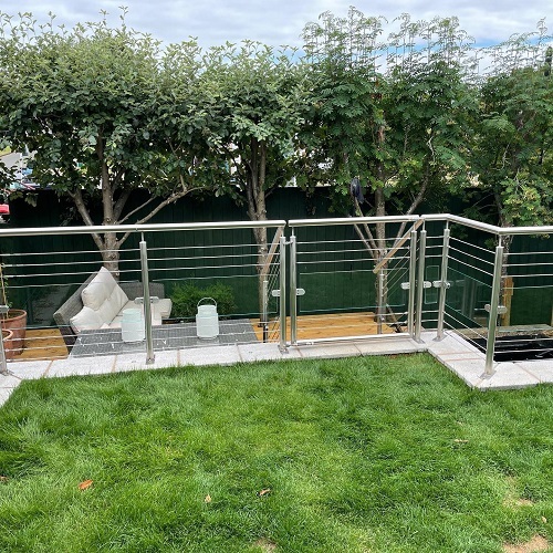 Round Stainless Steel Deck Mount Cable Railing Post