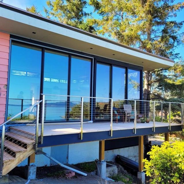 Square Stainless Steel Deck Mount Cable Railing Baluster Post