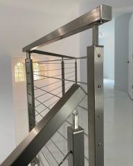 Square Stainless Steel Deck Mount Cable Railing Baluster Post