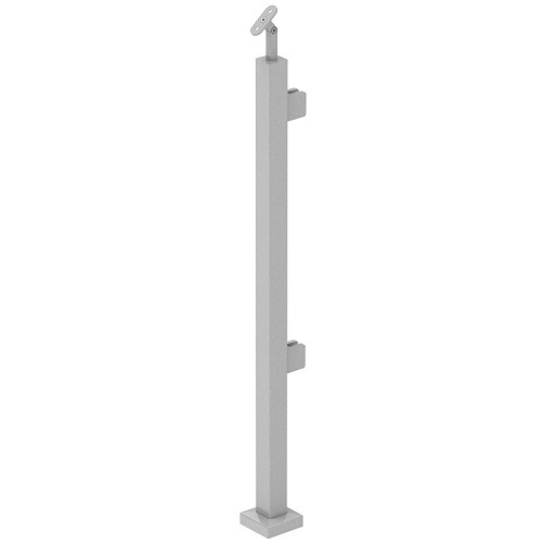 Stainless Steel Glass Railing Systems Square Surface Mount Post