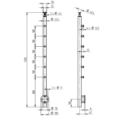 Stainless Steel Rod Balustrade Balcony Rod Railing
