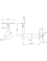 Glass Mount Adjustable Handrail Bracket