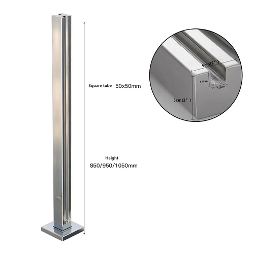 Glass Panel Post Black