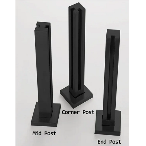 Glass Panel Post Black
