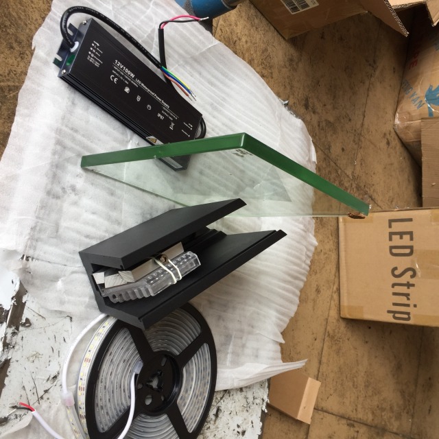 Base para barandilla de vidrio de balcón de aluminio, sin marco, pasamanos de balaustrada de vidrio, barandilla de vidrio con canal en U de aluminio para escaleras de patio