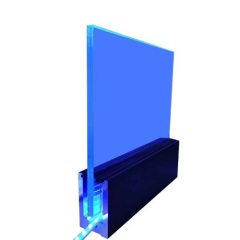 Base para barandilla de vidrio de balcón de aluminio, sin marco, pasamanos de balaustrada de vidrio, barandilla de vidrio con canal en U de aluminio para escaleras de patio