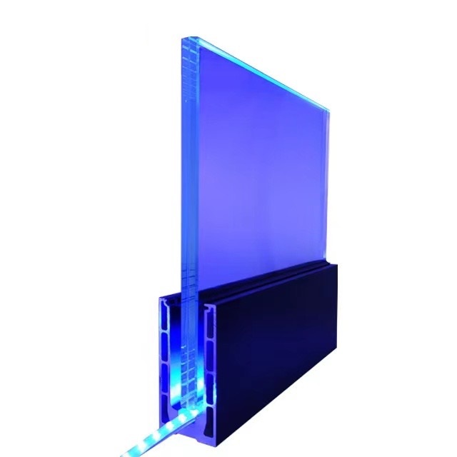 LED Aluminum U Channel Glass Railing