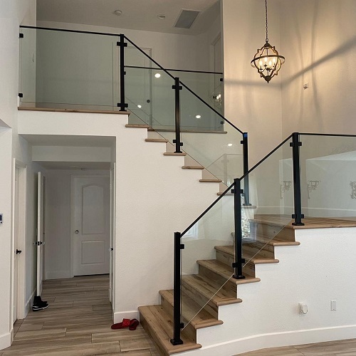 Stainless Steel Square Post Glass Railing