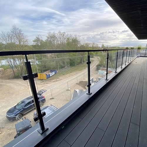 Stainless Steel Square Post Glass Railing