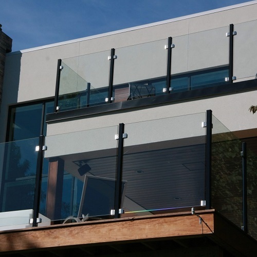 Stainless Steel Square Post Glass Railing
