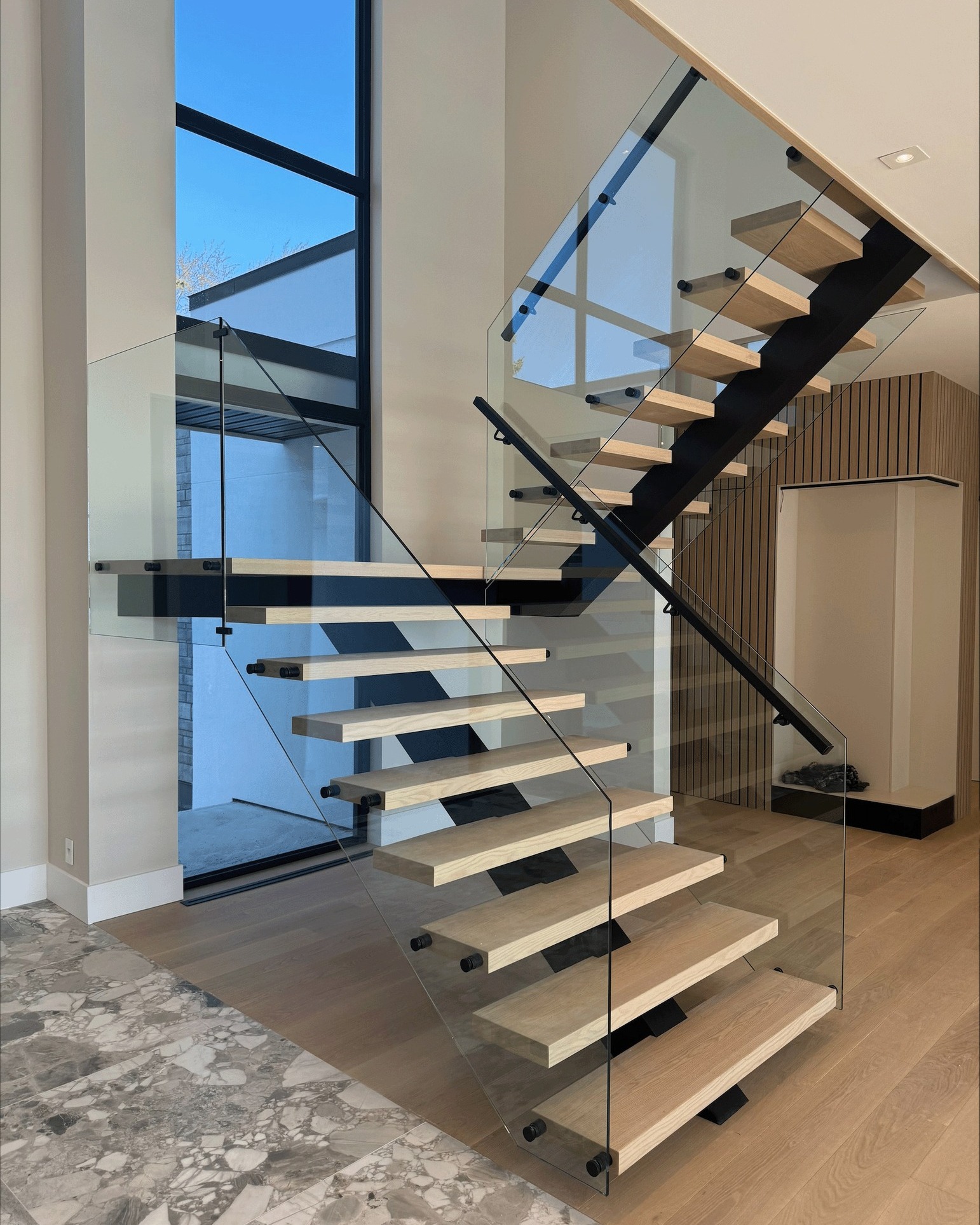 Side Mounted Stainless Steel Standoff Glass Railing System for Stairs