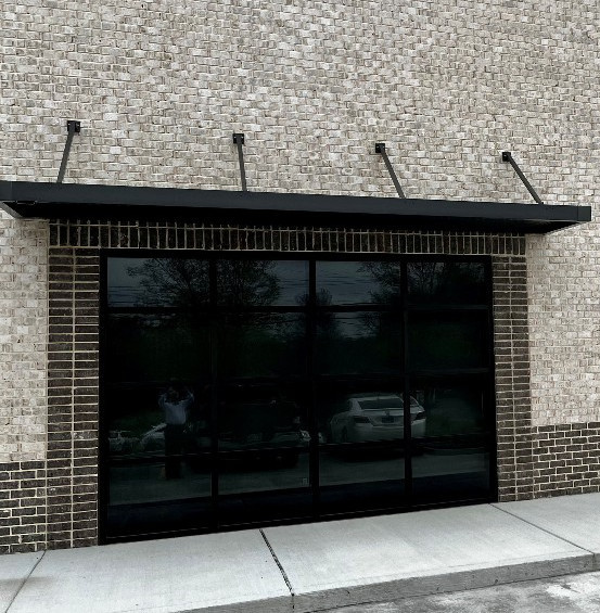 Aluminum Door Awning with Overhead Braces