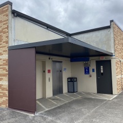 Aluminum Door Awning with Overhead Braces