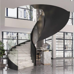 Inside Stair Modern House Residential Curved Steel Stairs