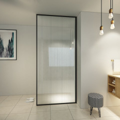 Modern 8mm Ribbed Tempered Glass Walk-in Shower Enclosure