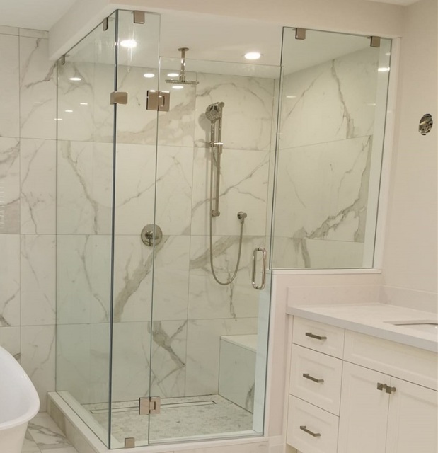 Stainless Steel Tempered Swing Door Glass Shower Cubicle