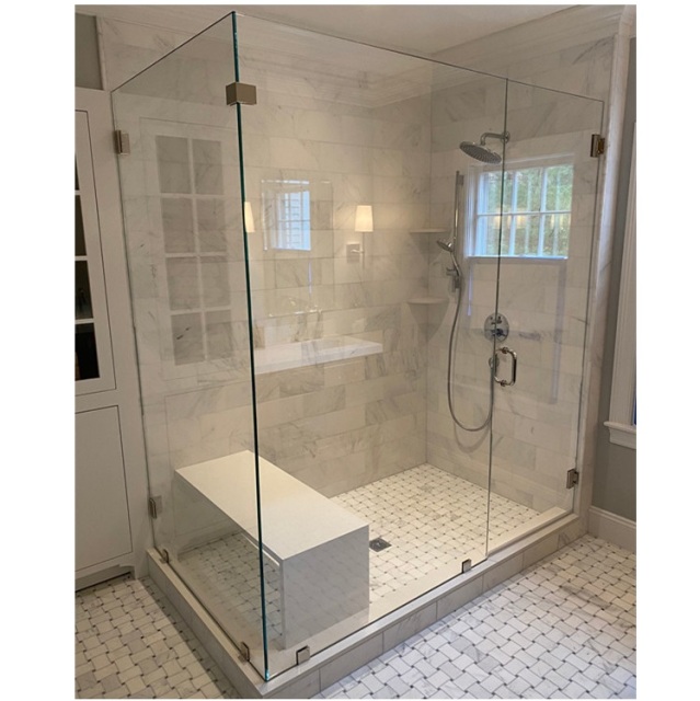 Stainless Steel Tempered Swing Door Glass Shower Cubicle