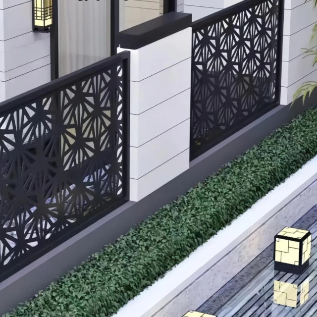 Custom Laser Cut Metal Fencing Panels Aluminum Fence Rails