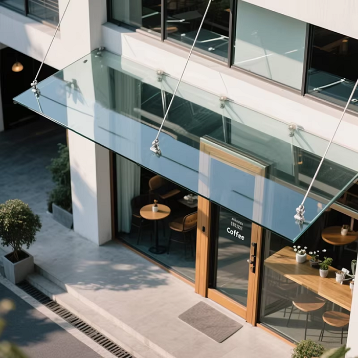 LED Glass Awning Canopy Design for Door and Window