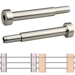 Sistema de barandilla de cable de acero inoxidable para terraza con herrajes incluidos.