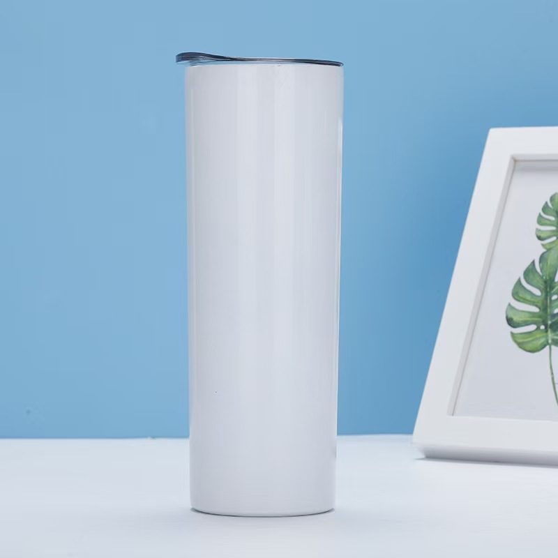 Yisli 20oz Sublimation Stainless Steel Tumblers With Plastic Lids/Straw 20oz Skinny Tumblers