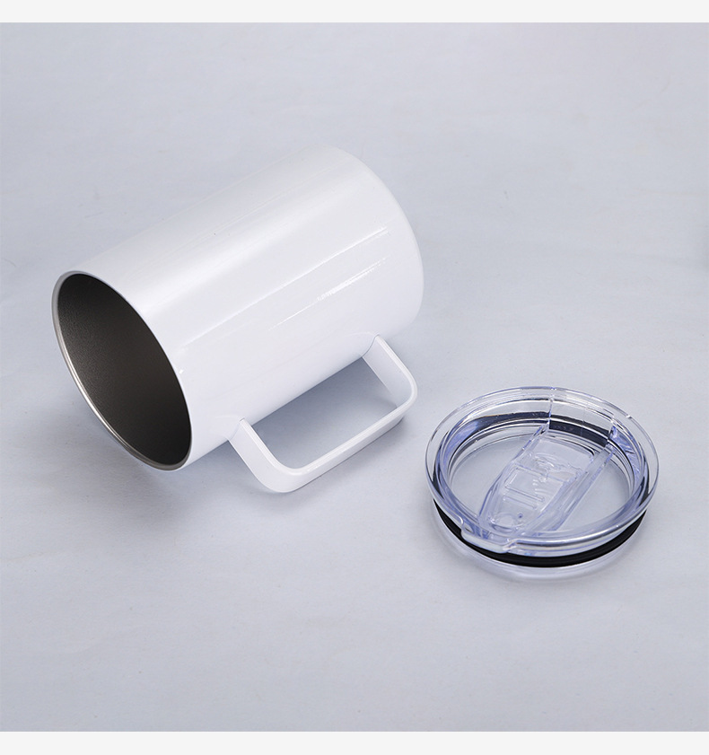 25Pcs 12oz Stainless Steel Sublimation Mugs with Portable Handle Clear Lids 12oz Travel Mugs Insulated Coffee Mug with Handle