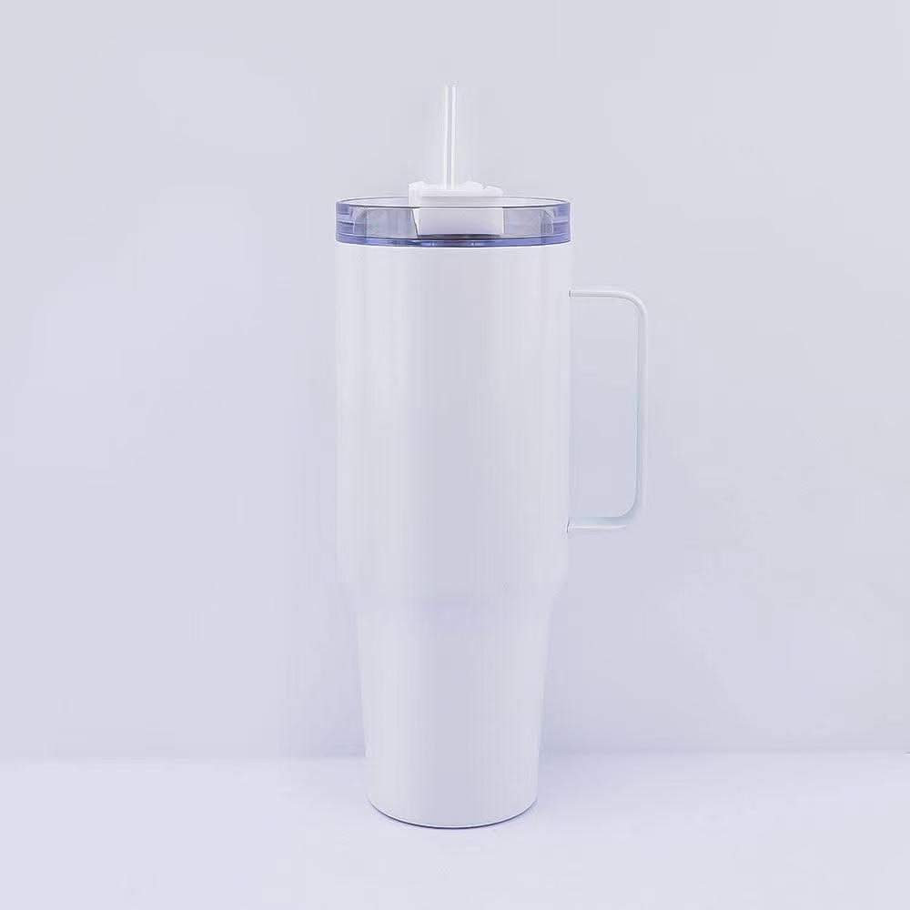 30oz Stainless Steel Sublimation Mugs with Portable Handle Clear Lids 30oz Travel Mugs