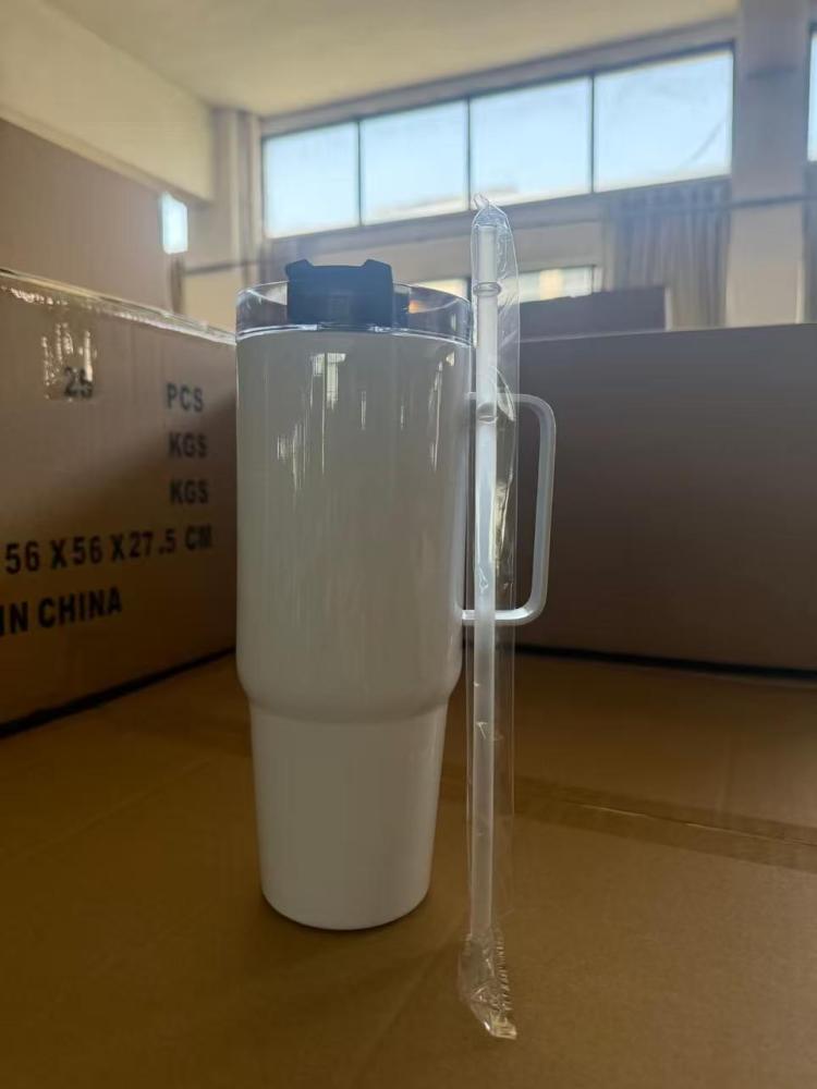 30oz Stainless Steel Sublimation Mugs with Portable Handle Clear Lids 30oz Travel Mugs