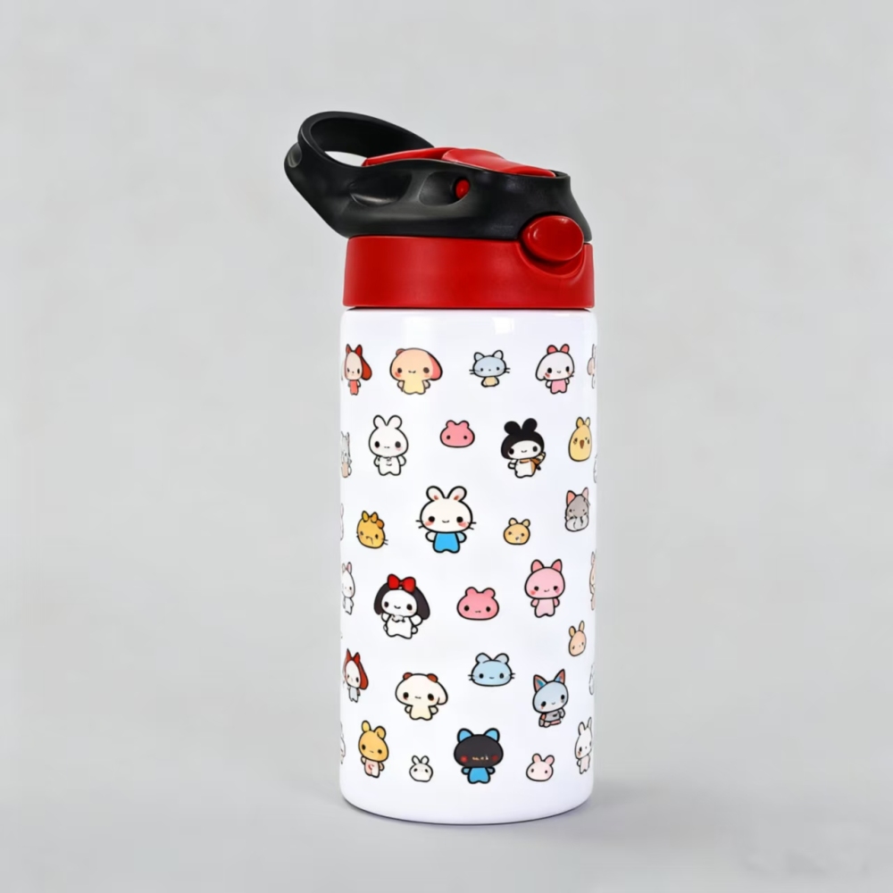 25pcs Mixed 6 Color 12oz Sublimation Kids Bottle Stainless Steel Water Bottle