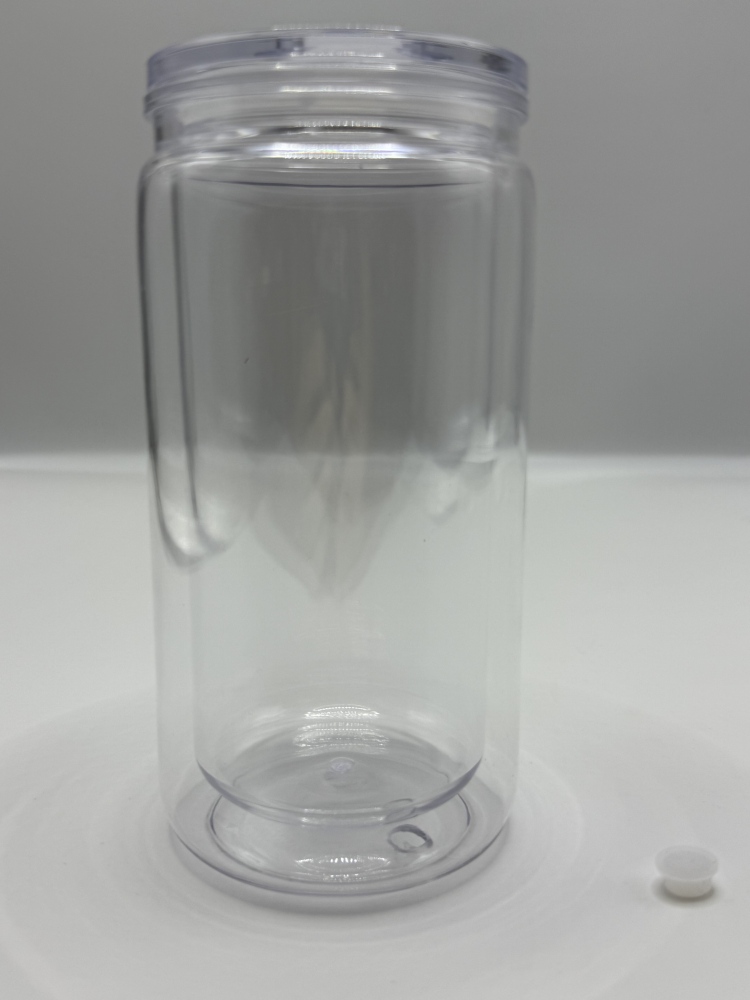 25pcs Predrilled Mixed 5 Colors 16oz/20oz Plastic Snow Globe Cups Acrylic Clear Snow Globe Cups with Plug / Colorful Straw/ Colorful Lids