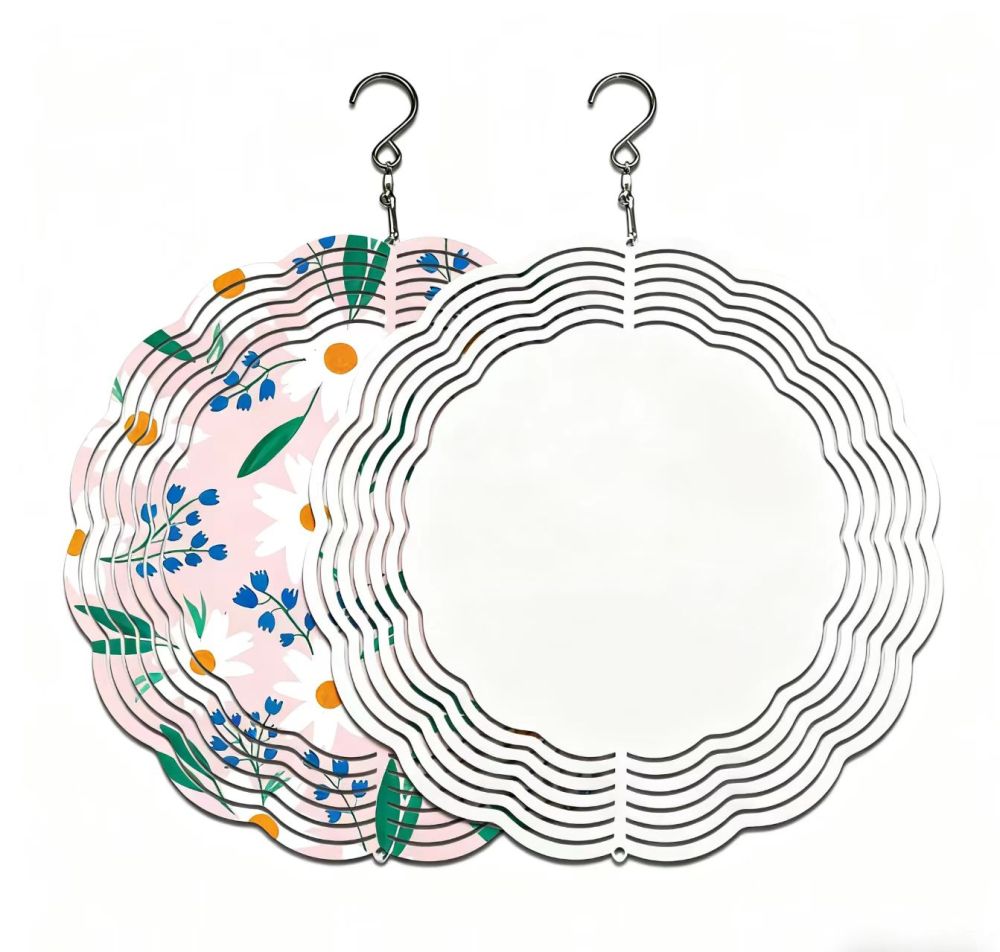 Sublimation 25pack 8inch 10inch White Round Wind Spinners from USA Warehouse