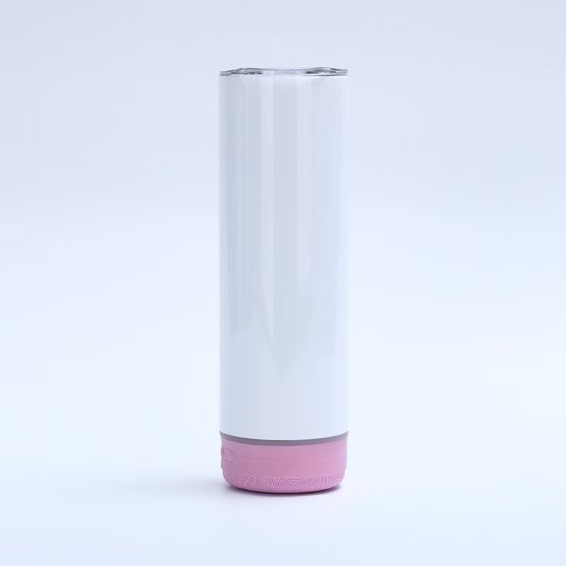20oz Sublimation Bluetooth Tumblers Usb Charging White Sublimation Speaker Music Cup Bluetooth Tumbler