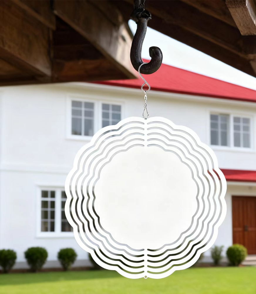 Sublimation 25pack 8inch 10inch White Round Wind Spinners from USA Warehouse