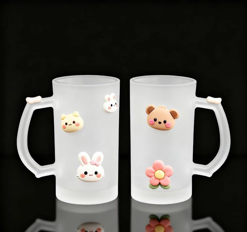 Yisli 24packs 16oz Frosted Sublimation Beer Can Glass Cups Sublimation UV DTF Glass Beer Mugs With Handle