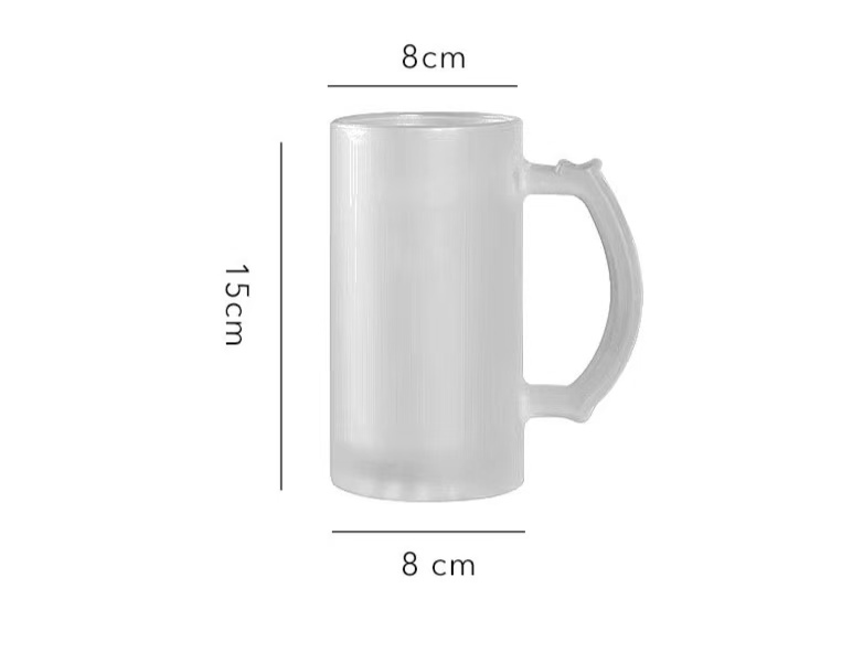 Yisli 24packs 16oz Frosted Sublimation Beer Can Glass Cups Sublimation UV DTF Glass Beer Mugs With Handle