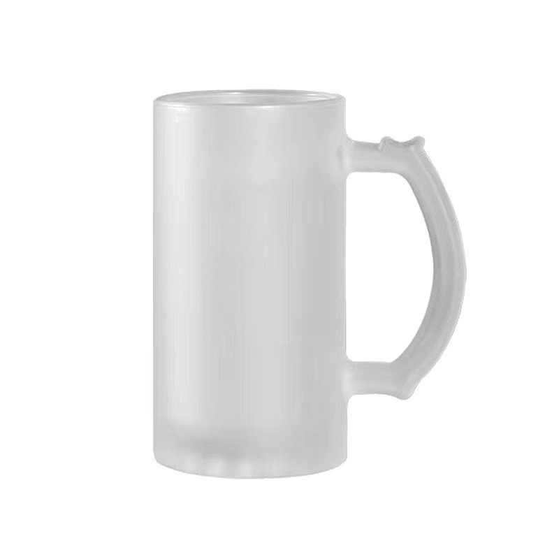 Yisli 24packs 16oz Frosted Sublimation Beer Can Glass Cups Sublimation UV DTF Glass Beer Mugs With Handle