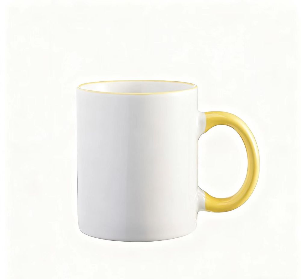 Yisli 36packs 11oz Colorful Inside Sublimation White Ceramic Coffee Mugs With Colorful Handle