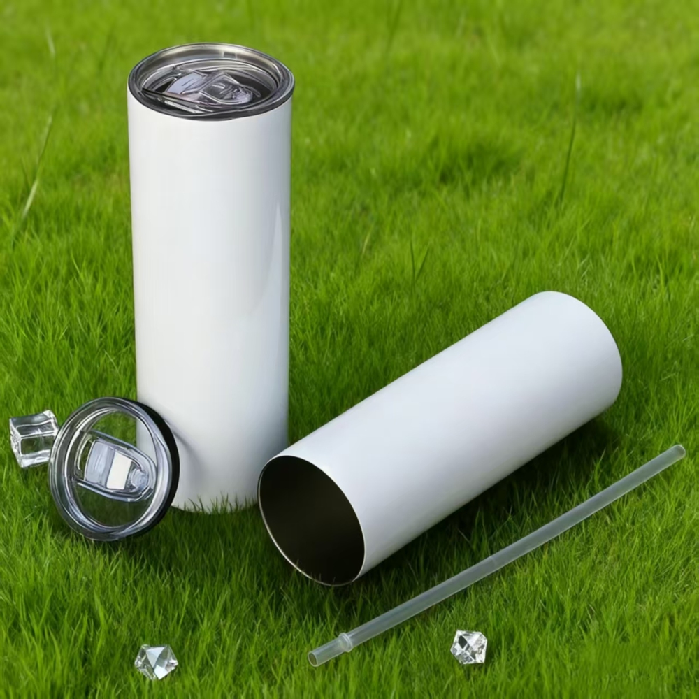 Yisli 20oz Flat Edge Sublimation Stainless Steel Tumblers With Plastic Lids/Straw 20oz Skinny Tumblers