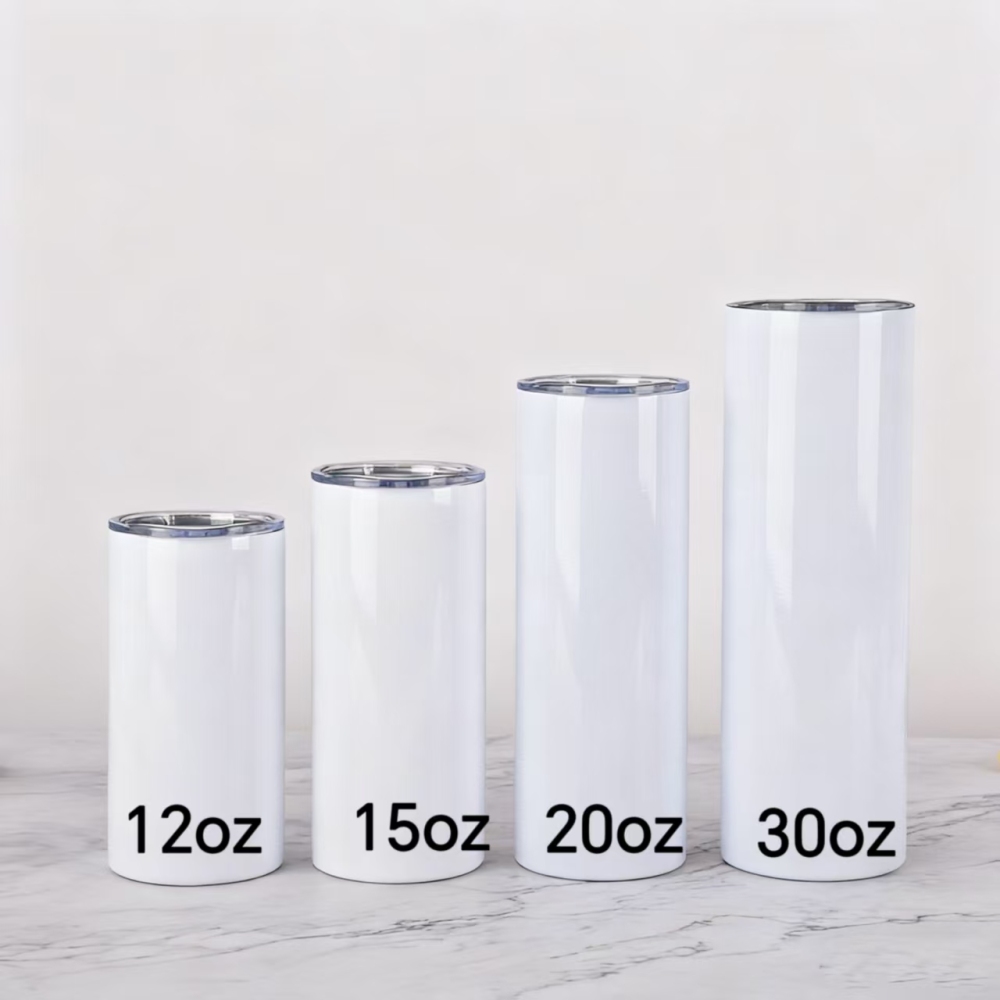 25Pack 15oz/30oz Sublimation Staright Tumbler BPA-FREE Kids Bottle with Plastic Straw