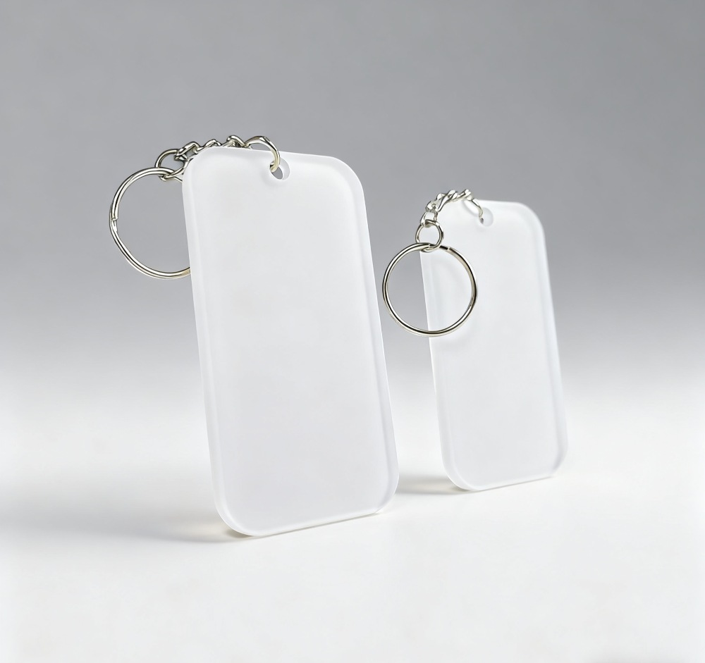 Sublimation  Blank  Acrylic Keychains for Print Two Sizes Available Christmas Gift