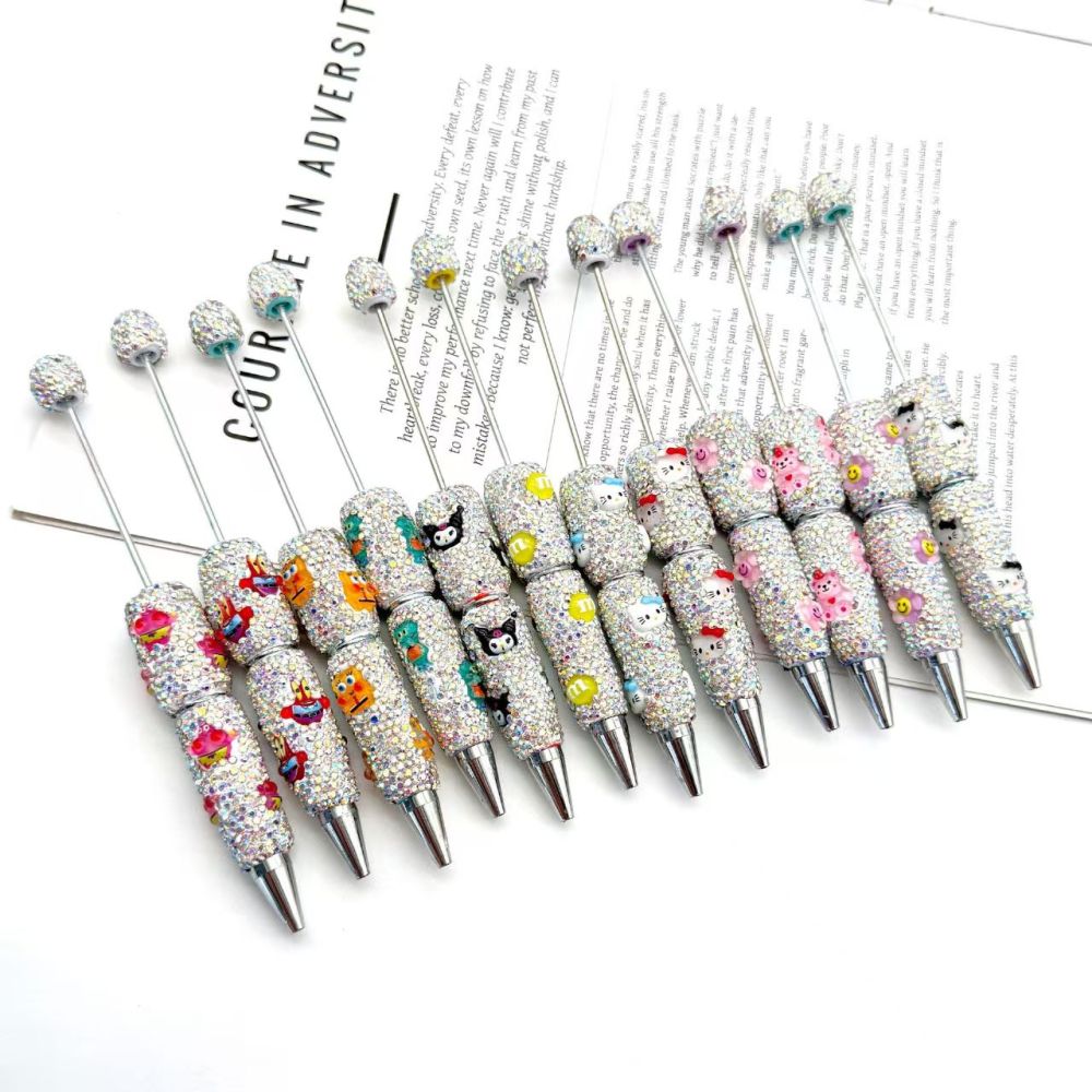 Cartoon Diamond Beads Pen Cute Beads Pen with Different Designs,Free Shipping