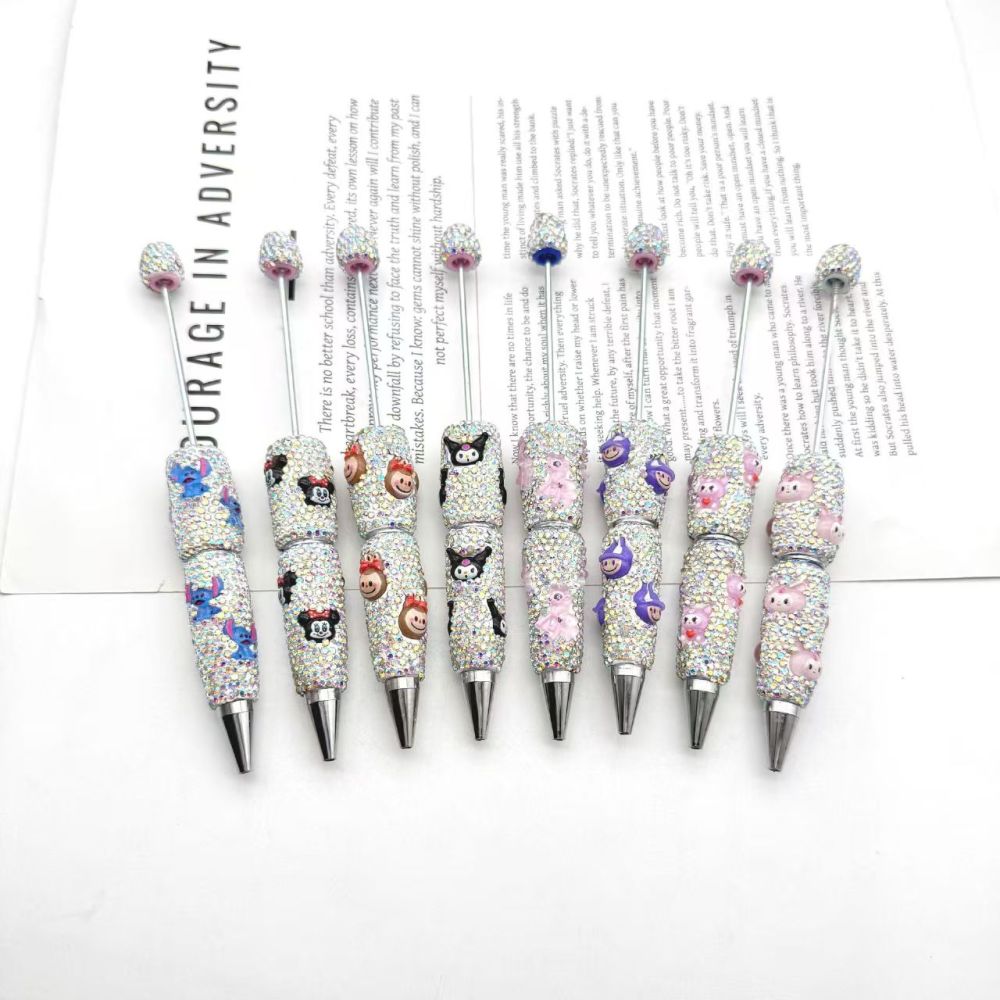 Cartoon Diamond Beads Pen Cute Beads Pen with Different Designs,Free Shipping